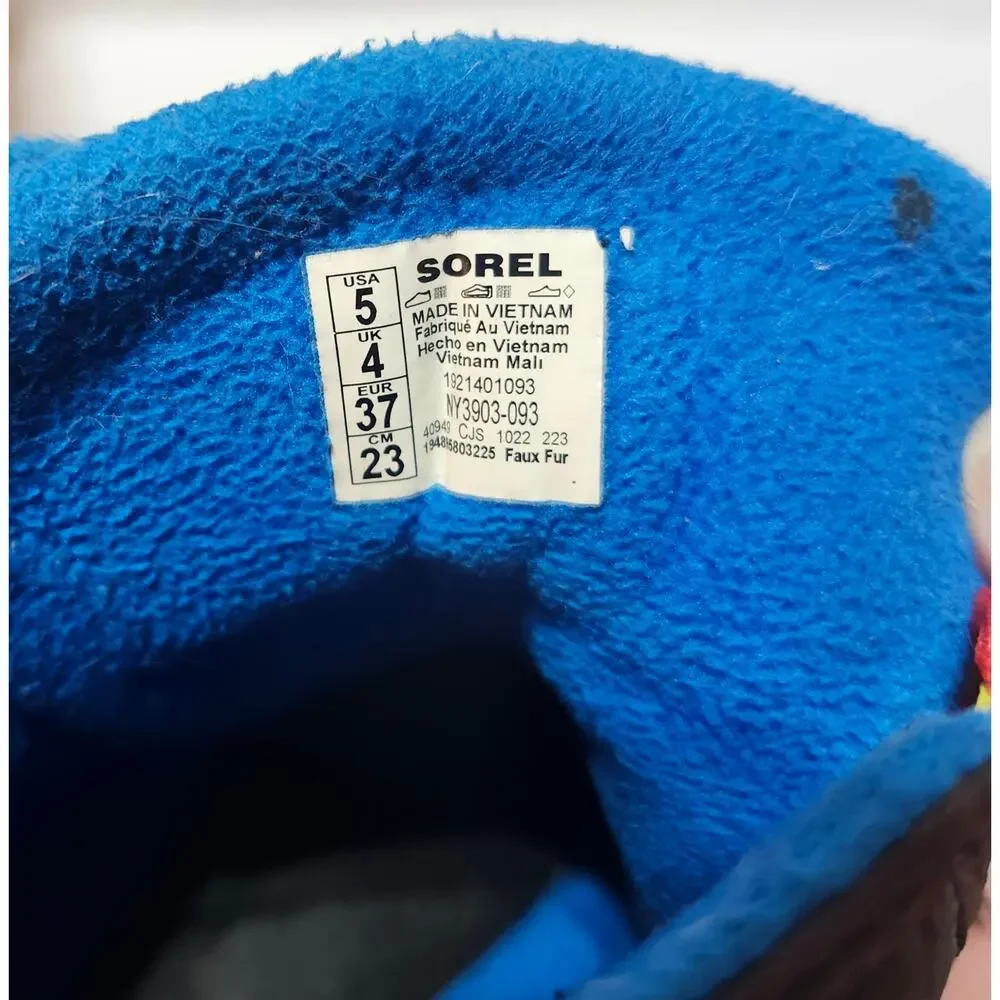 Sorel Whitney II Short Lace Youth Size 5 Waterproof Snow Boots NY3903-093